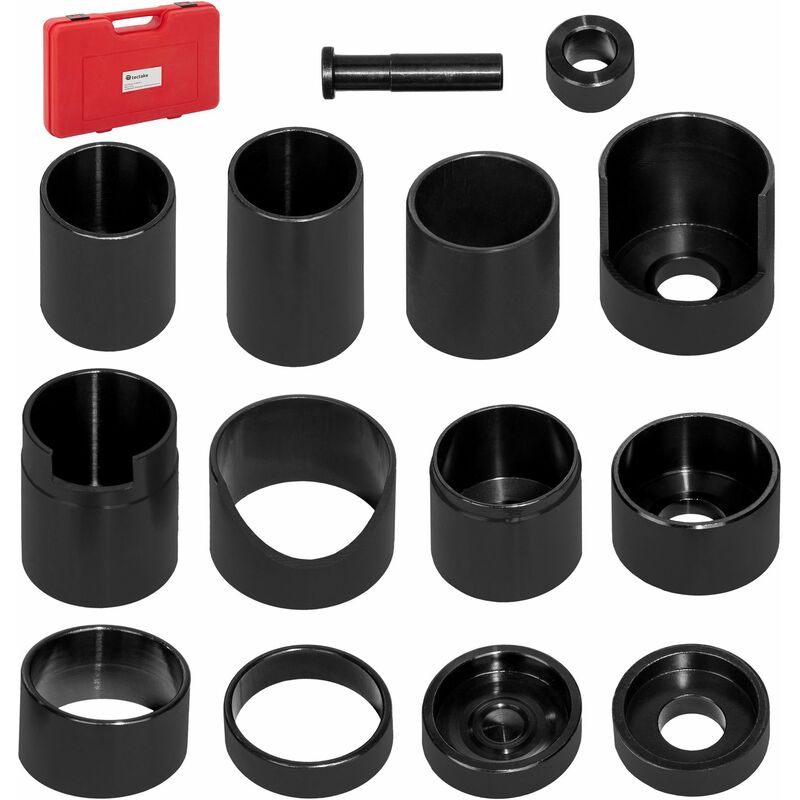 Tectake - Bearing press set - bearing press, wheel bearing press, bearing removal tool - black