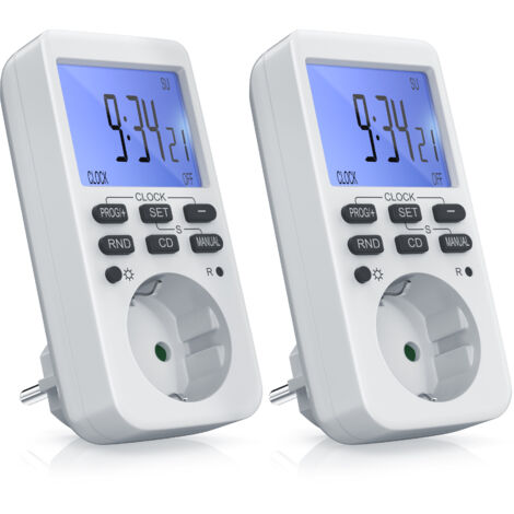 BEARWARE 2x Zeitschaltuhr programmierbar mit LCD Display Steckdosen Timer / max 3680W
