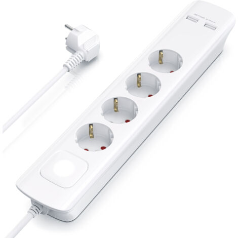 BEARWARE Steckdosenleiste Mehrfachsteckdose Steckerleiste 3680W, 4-fach