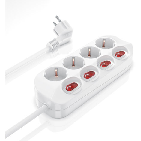 BEARWARE Steckdosenleiste Mehrfachsteckdose Steckerleiste 3680W, 4-fach