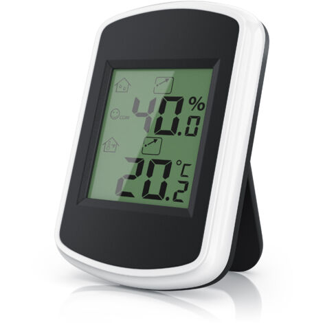 BEARWARE Thermometer Hygrometer - Temperatur und Luftfeuchtigkeitmessgerät - Komfortsymbole - Trendanzeige - °C - Haltemagnete und Standfuß