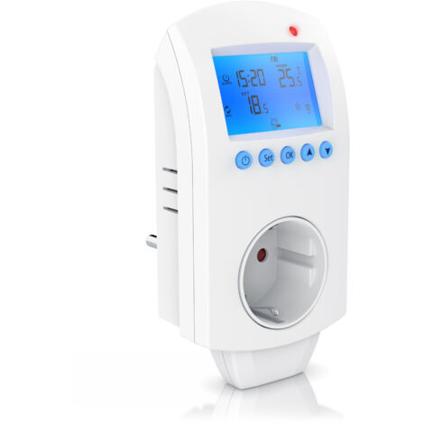 BEARWARE WLAN Thermostat Steckdose - Steckdosenthermostat - WiFi Smart Life, TUYA - für Heizgeräte - mit Share-Funktion - 5°-35°C