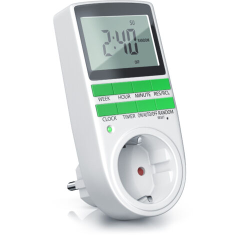 BEARWARE - Zeitschaltuhr digital - 2,1 LCD-Display 5,3 cm - 3680W - Digital-Zeitschaltuhr mit 10 konfigurierbaren Programmen - Back-Up Reserve-Akku