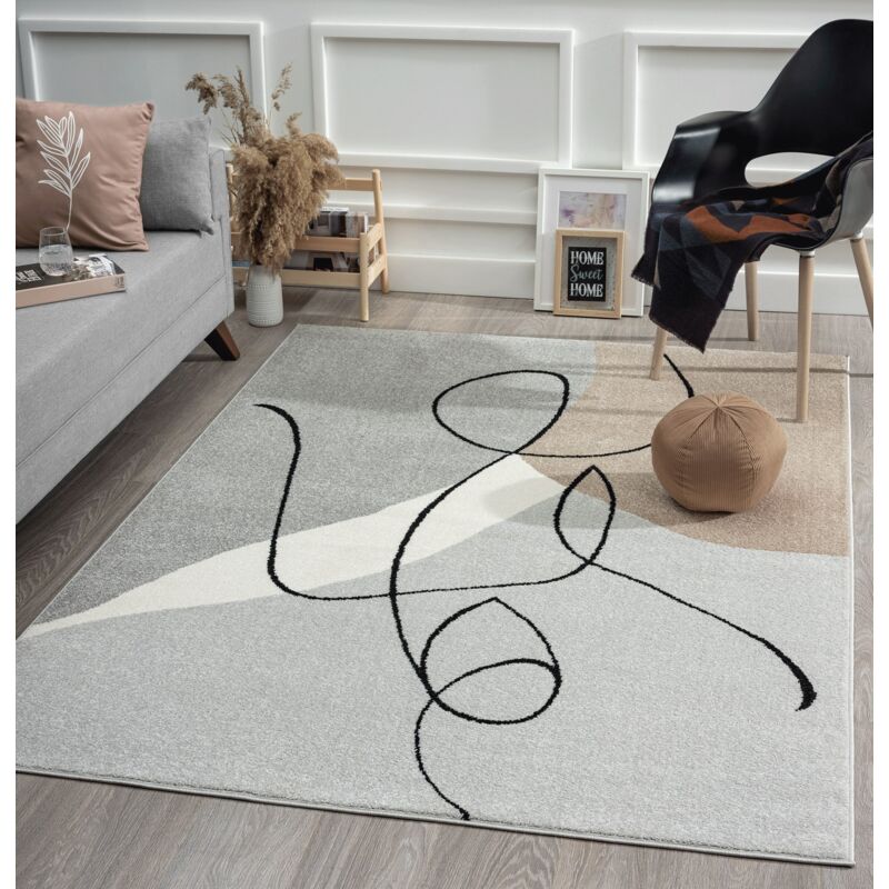 The Carpet - Beat Kids tapis enfant moderne entretien gris, 80 x 150 cm