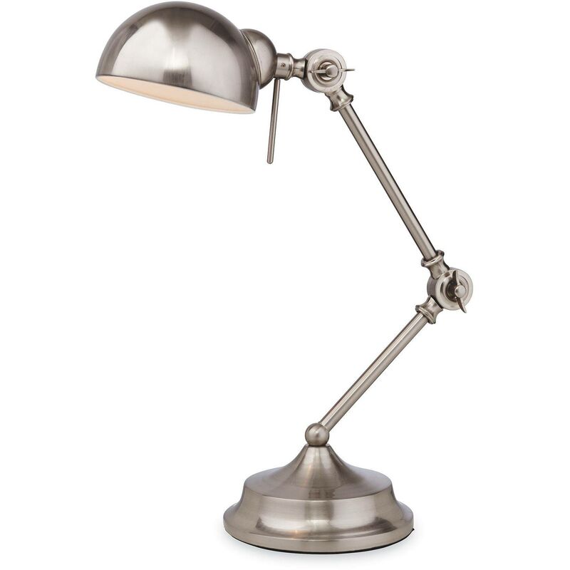 Beau - 1 Light Table Lamp Brushed Steel, E14 - Firstlight