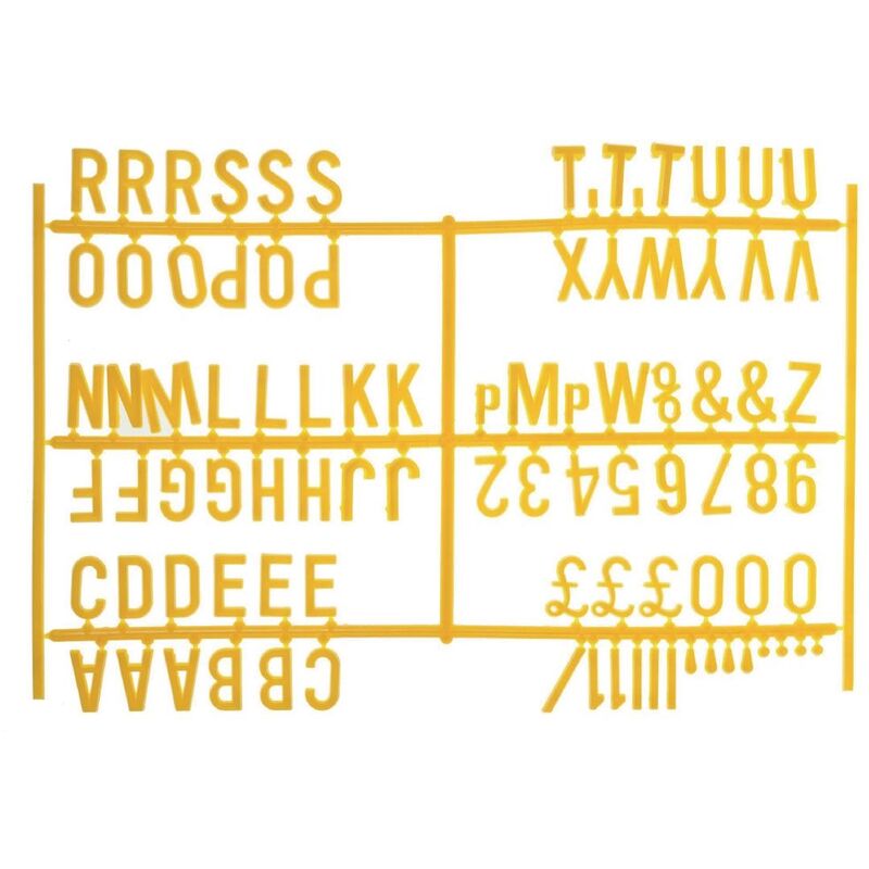 Image of Peg Board 20mm Letters 540 Characters Yellow Pack of 20 - HC766 - Beaumont