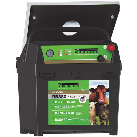 Beaumont – Poste mixte 3 en 1 CLASSIC RB880 – Panneau solaire 10W inclus – Alimentation 9V/12V/230V – Autonomie élevée pour usage tout terrain