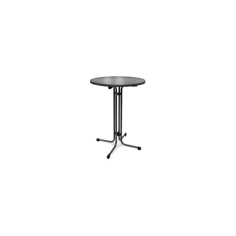 Beautissu - Bellini Mange-debout pliable - Table haute Noir, 110cm, Ø80x110 cm