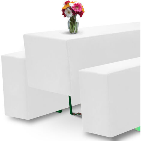 Beautissu Biertischhusse Basic M 3tlg. Set	Weiß, 70cm