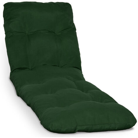 Beautissu Cojín colchón Flair RL Acolchado para Tumbona de jardín y Playa - Copos de gomaespuma	Verde oscuro, 190x60x8 cm