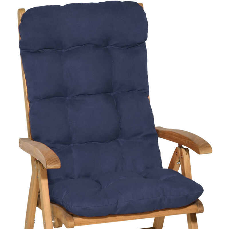 Beautissu - Matelas Coussin pour chaise fauteuil de jardin Flair hl Bleu foncé