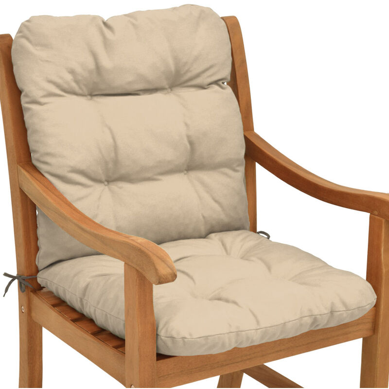 Beautissu - Coussin Flair nl - pour chaise fauteuil de jardin terrasse 100x50x8 cm Nature