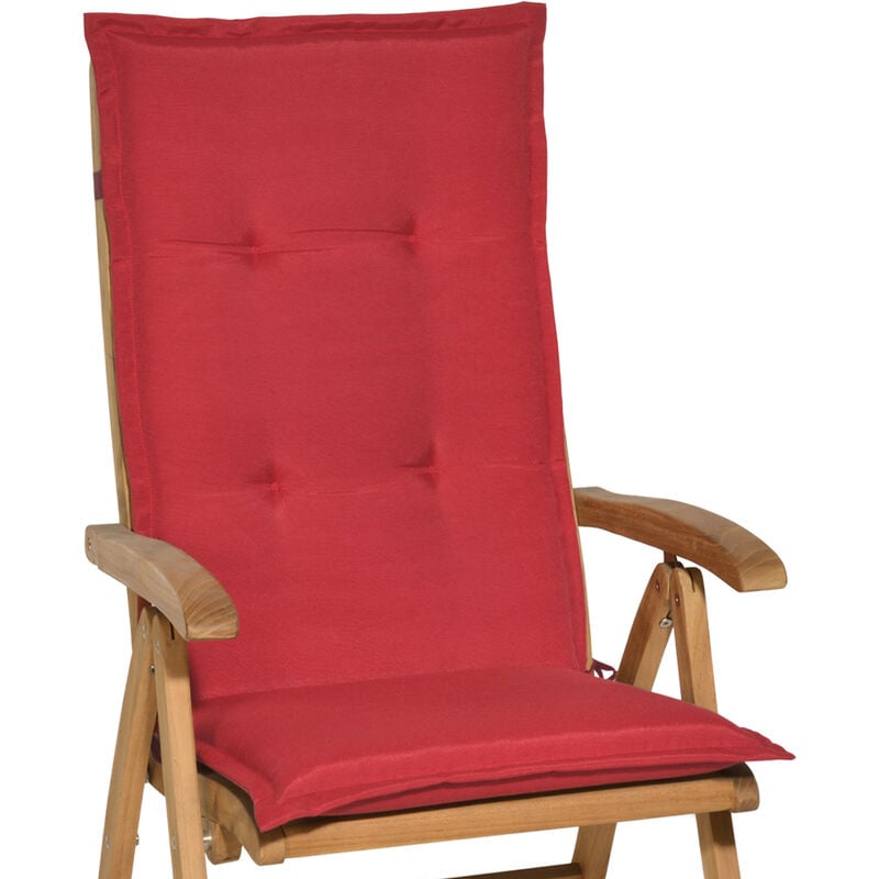 Beautissu - Matelas Coussin pour chaise fauteuil de jardin terrasse Loft hl Rouge