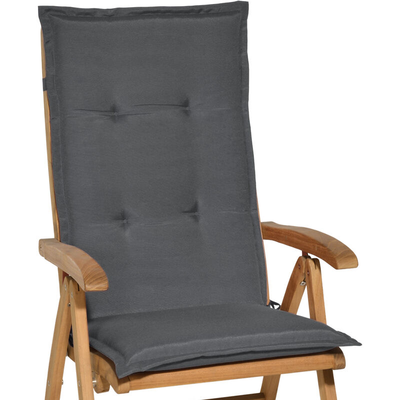 Beautissu - Matelas Coussin pour chaise fauteuil de jardin terrasse Loft hl Graphite