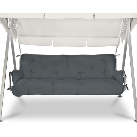 Beautissu Cuscini per dondoli e altalene da Giardino Flair HS - 2 braccioli e Un soffice Cuscino Grande	Grigio grafite