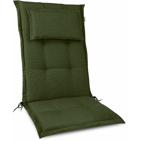 Beautissu Cuscino per sedie da giardino HighLux HL - Cuscino per sedie e sdraio - cuscini spessi 7 cm - Made in EU 	Verde scuro