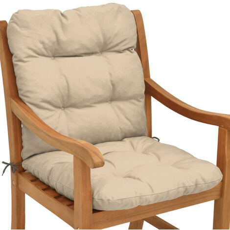 Beautissu Flair NL Cojín para Silla/Asiento Exterior con Respaldo bajo - Relleno de Copos de gomaespuma Naturaleza