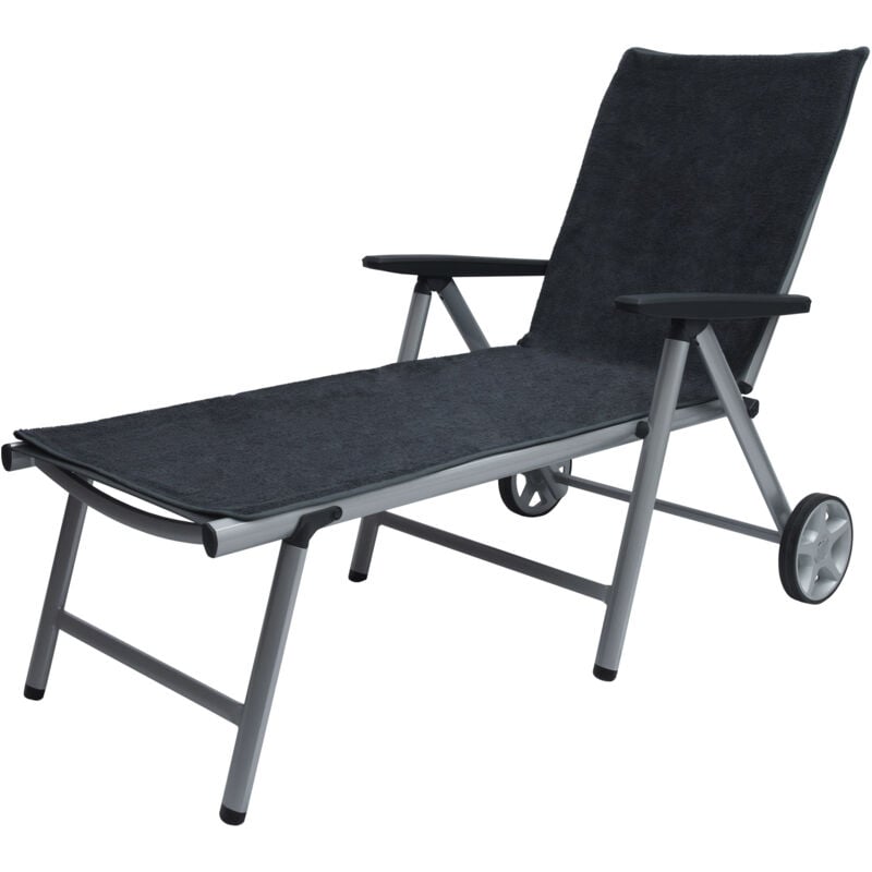 Beautissu Serviette pour Bain de Soleil XL Marbella Anthrazit, 200x70x0.5 cm