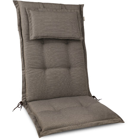 Beautissu HighLux HL - Cojín para sillas de balcón o Asiento Exterior con Respaldo Alto - 120x52x7 cm - Cojines para tumbonas y terrazas - Made in EU - Diferentes colores	taupe