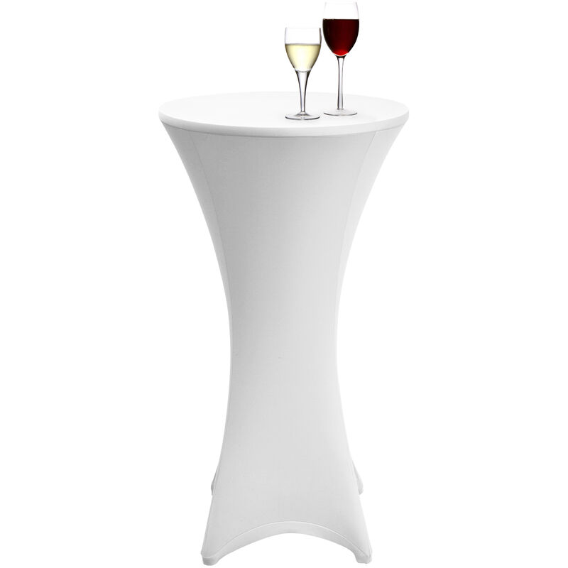 Housse de table bistrot Stella Housse de table bistrot Stella Blanc, 80cm (∅) - Beautissu