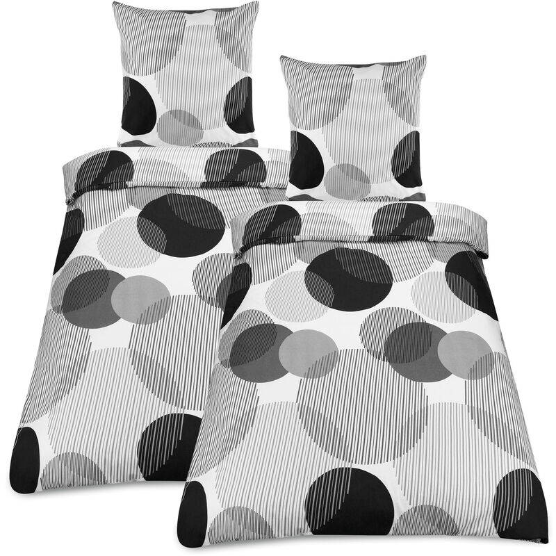 

Juego de ropa de cama de franela Runa - 2 fundas nórdicas y 2 fundas de almohadas - 155x200 cm (4 piezas) - Para noches de invierno - Beautissu