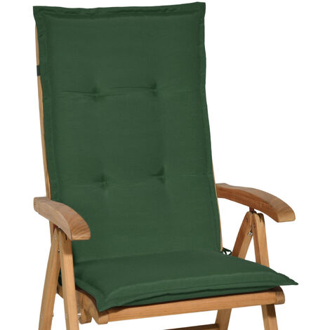 Beautissu Loft HL - Cojín para sillas de balcón o Asiento Exterior con Respaldo Alto - Placas compactas de gomaespuma Verde oscuro - Verde oscuro