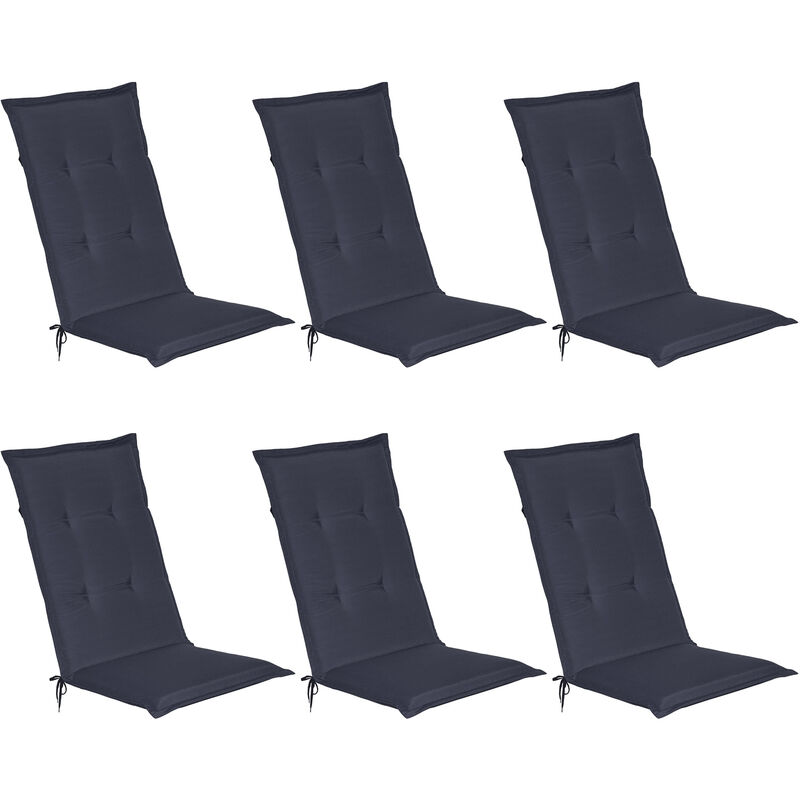 Loft hl Set di 6 Cuscini per Sedia a Sdraio 120x50x6cm Blu scuro - Beautissu