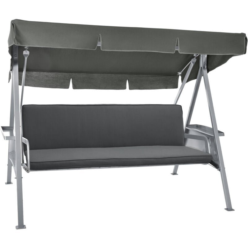 Loft hs Ensemble pour balancelle - balancoire: Assise + Dossier 180x100x6 cm Graphite - Beautissu