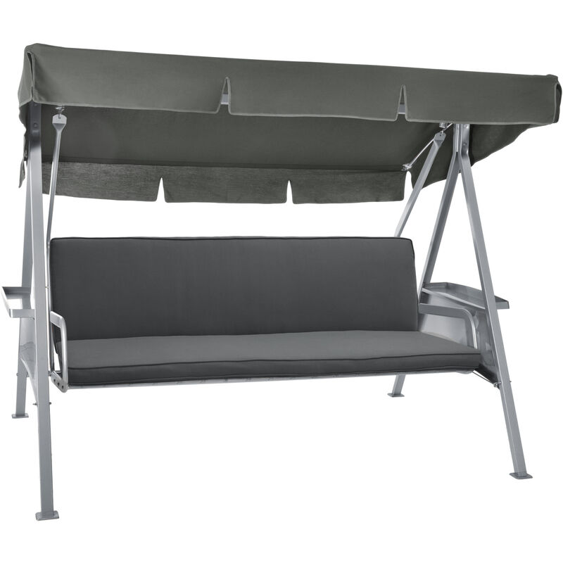 

Loft HS Set 2 Cojines colchoneta para Bancos Columpio Hollywood Asiento y Respaldo 3 plazas 180x100x6 cm Gris grafito - Beautissu