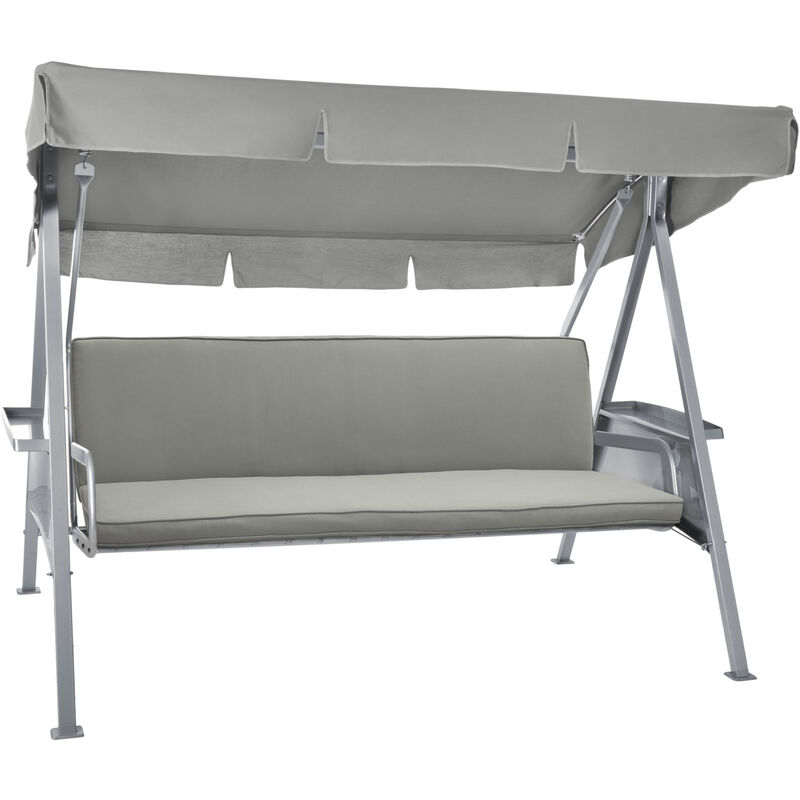 

Beautissu Loft HS Set 2 Cojines colchoneta para Bancos Columpio Hollywood Asiento y Respaldo 3 plazas 180x100x6 cm Gris claro