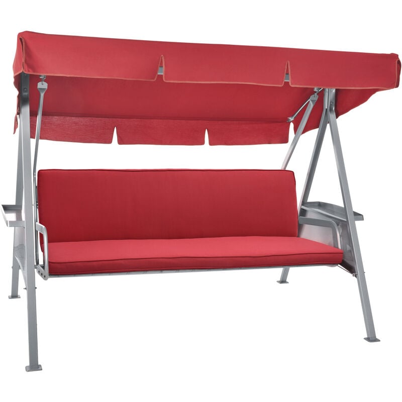 

Loft HS Set 2 Cojines colchoneta para Bancos Columpio Hollywood Asiento y Respaldo 3 plazas 180x100x6 cm Rojo - Beautissu