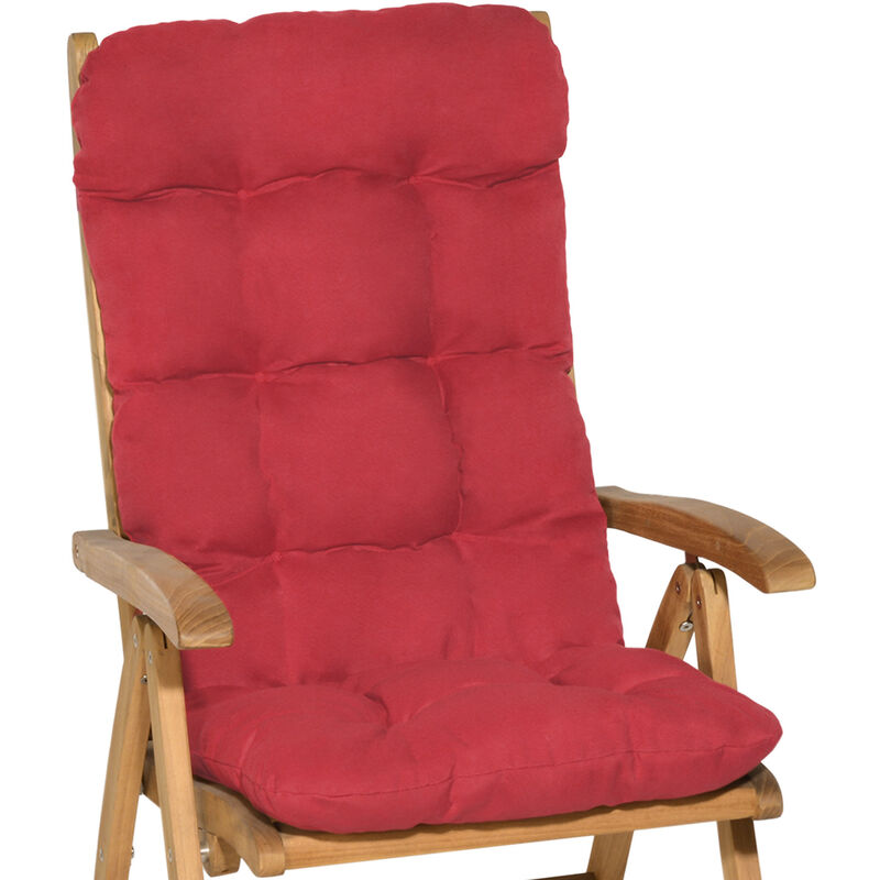 lot de 2 matelas coussin pour chaise fauteuil de jardin rouge - beautissu