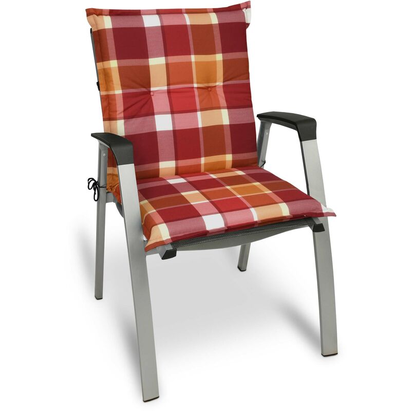 matelas coussin pour chaise fauteuil de jardin terrasse 100x50x6cm rouge - beautissu
