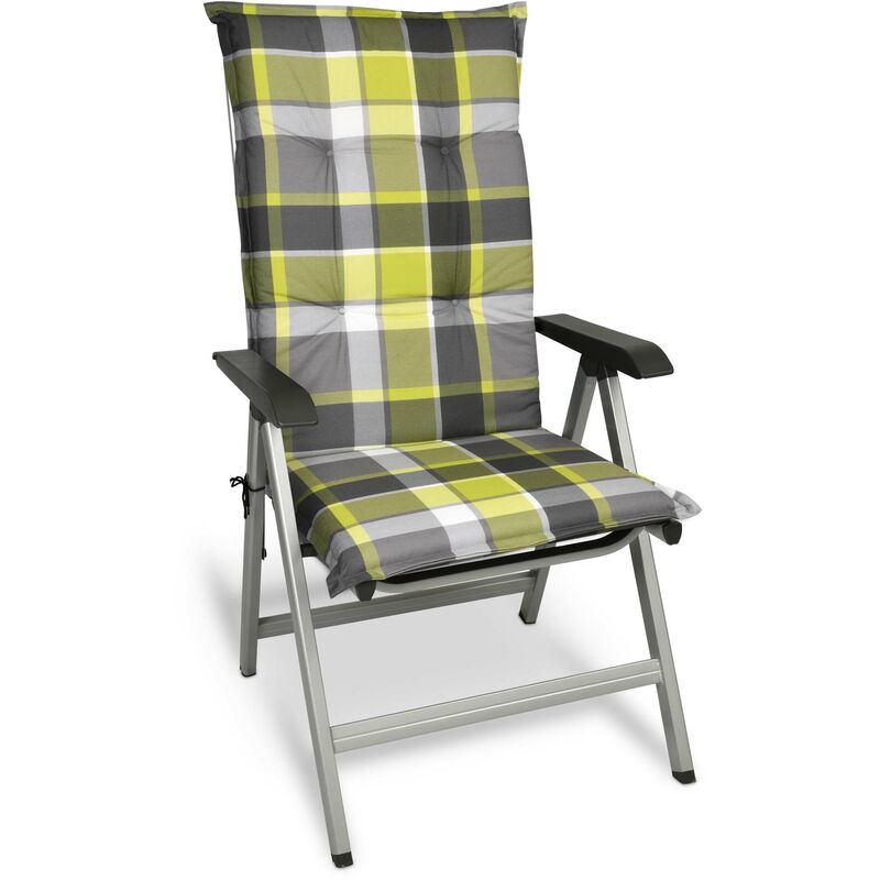 matelas coussin pour chaise fauteuil de jardin terrasse 120x50x6cm vert - beautissu