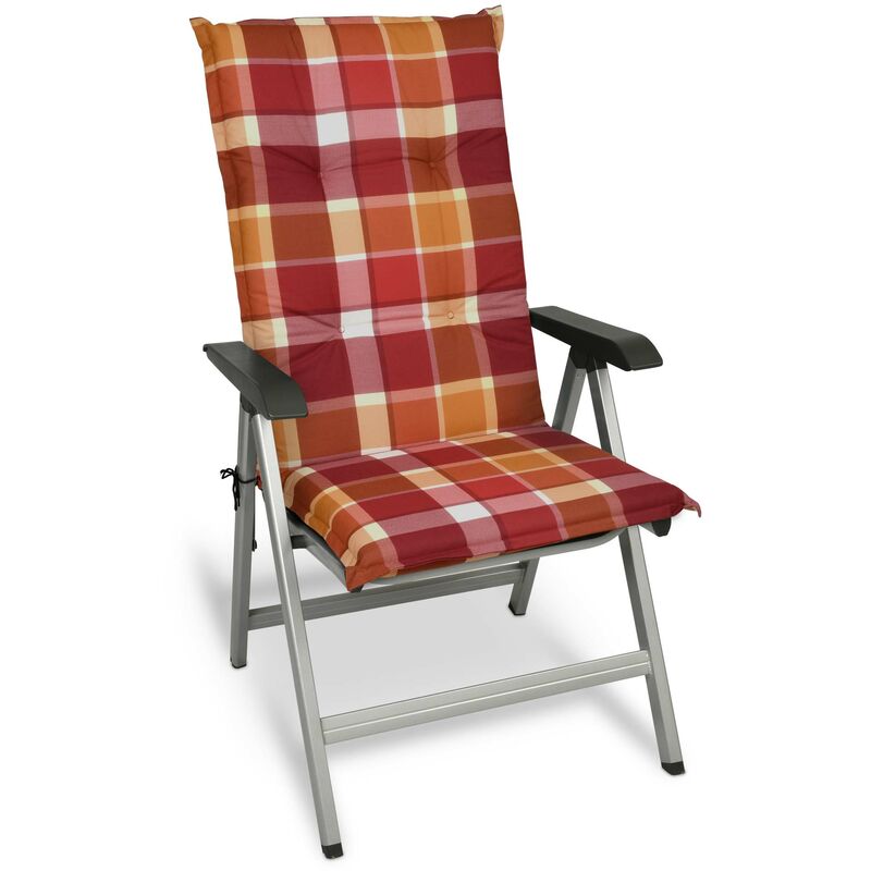 matelas coussin pour chaise fauteuil de jardin terrasse 120x50x6cm rouge - beautissu