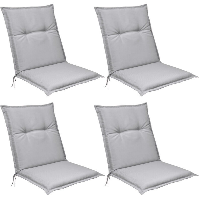 matelas coussin pour chaise fauteuil de jardin terrasse base nl set de 4 gris clair - beautissu