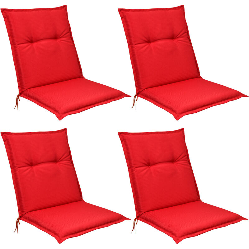 matelas coussin pour chaise fauteuil de jardin terrasse base nl set de 4 rouge - beautissu