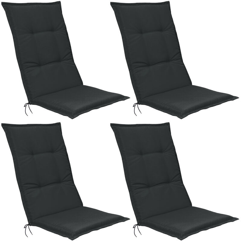 matelas coussin pour chaise fauteuil de jardin terrasse set de 4 base hl 120x50x6cm graphite - beautissu