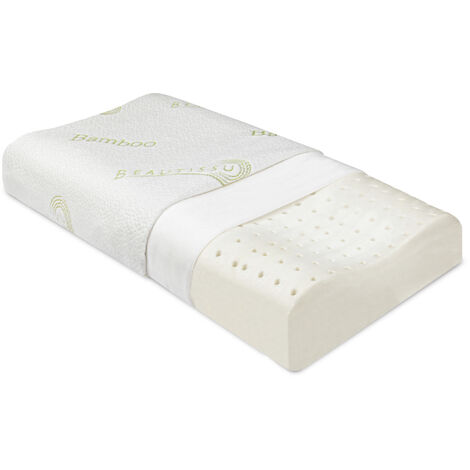 Beautissu Oreiller mémoire de forme BeauErgo FK Coussin orthopédique en bambou - 55x35x11 cm - Oreiller ergonomique en mousse