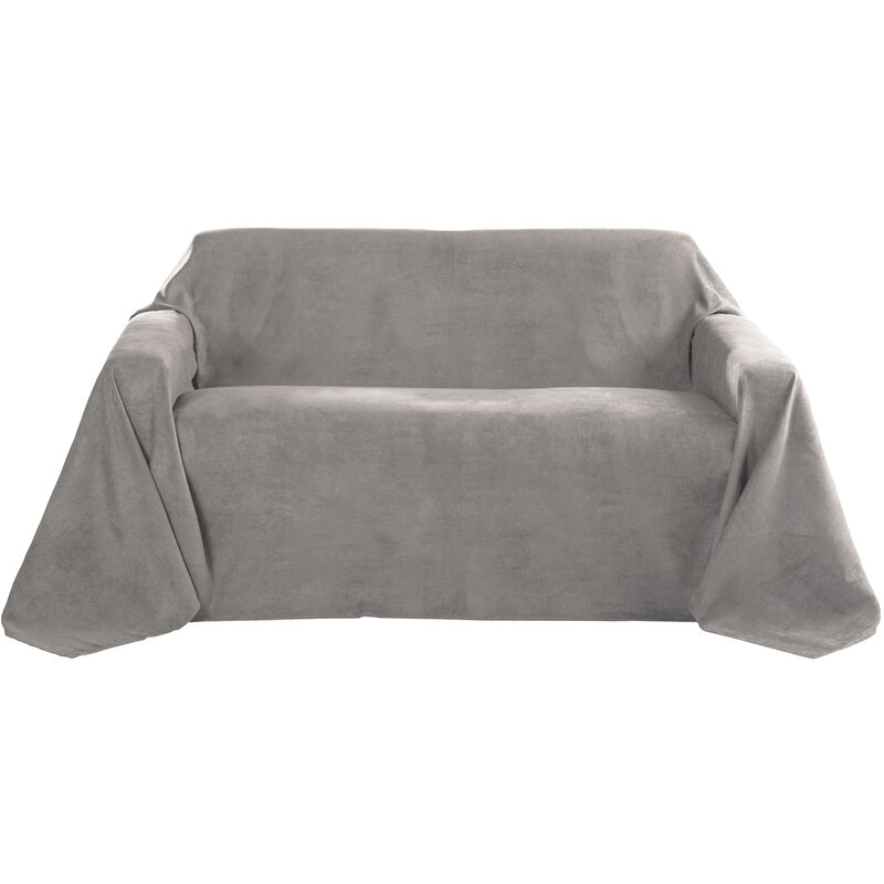 beautissu - romantica couverture - plaid gris, 280x210x1 cm