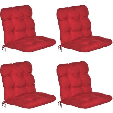 Beautissu Set de 4 Coussin Flair NL - pour chaise fauteuil de jardin terrasse 100x50x8 cm Vert foncé