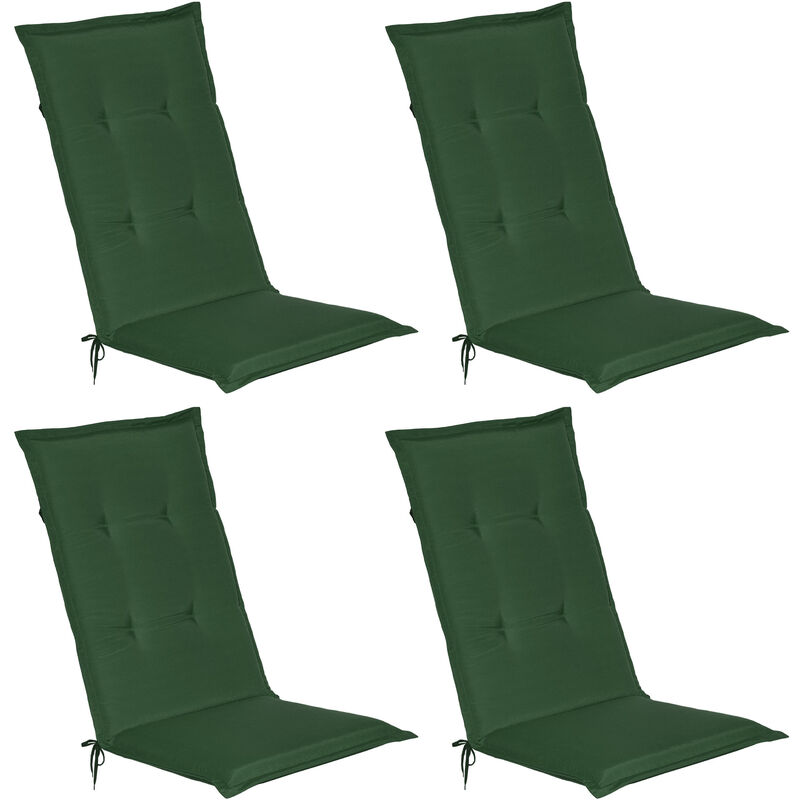 beautissu set de 4 matelas coussin pour chaise fauteuil de jardin terrasse loft hl 120x50x6 cm vert foncé