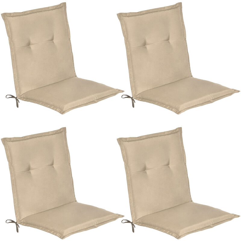 set de 4 matelas coussin pour chaise fauteuil de jardin terrasse loft nl 100x50x6 cm nature - beautissu