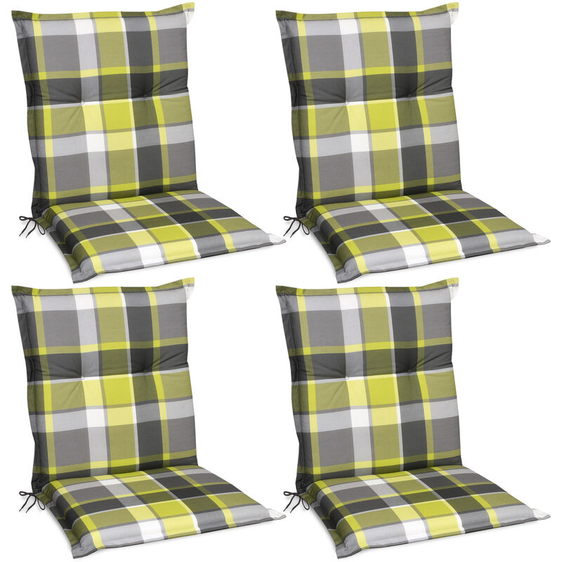 set de 4 matelas coussin pour chaise fauteuil de jardin terrasse sunny 100x50x6cm vert - beautissu