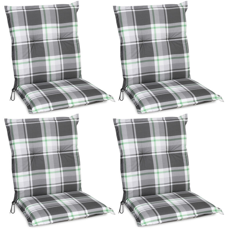 set de 4 matelas coussin pour chaise fauteuil de jardin terrasse sunny 100x50x6cm vert menthe - beautissu