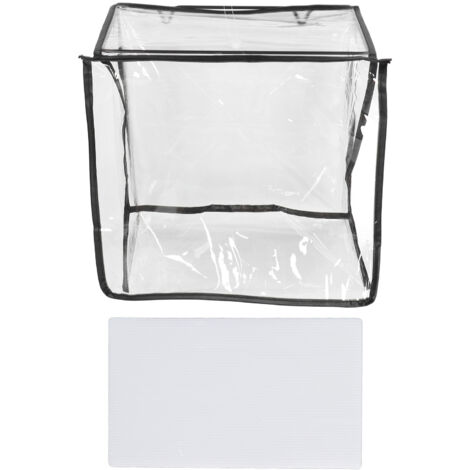 Beauty case da viaggio trasparente da appendere, realizzato in PVC impermeabile e resistente, ideale per il bagno (nero).