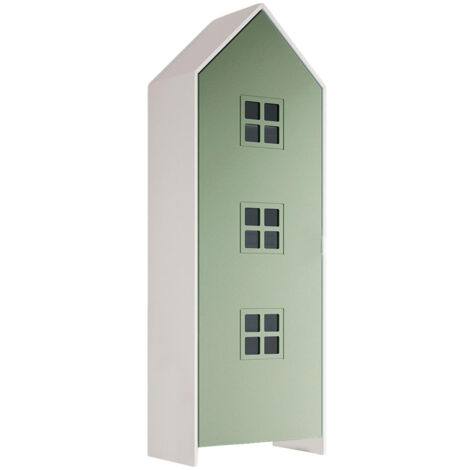 BEAUVILLE - Armoire Cabane 1 Porte Verte Détail Fenêtres