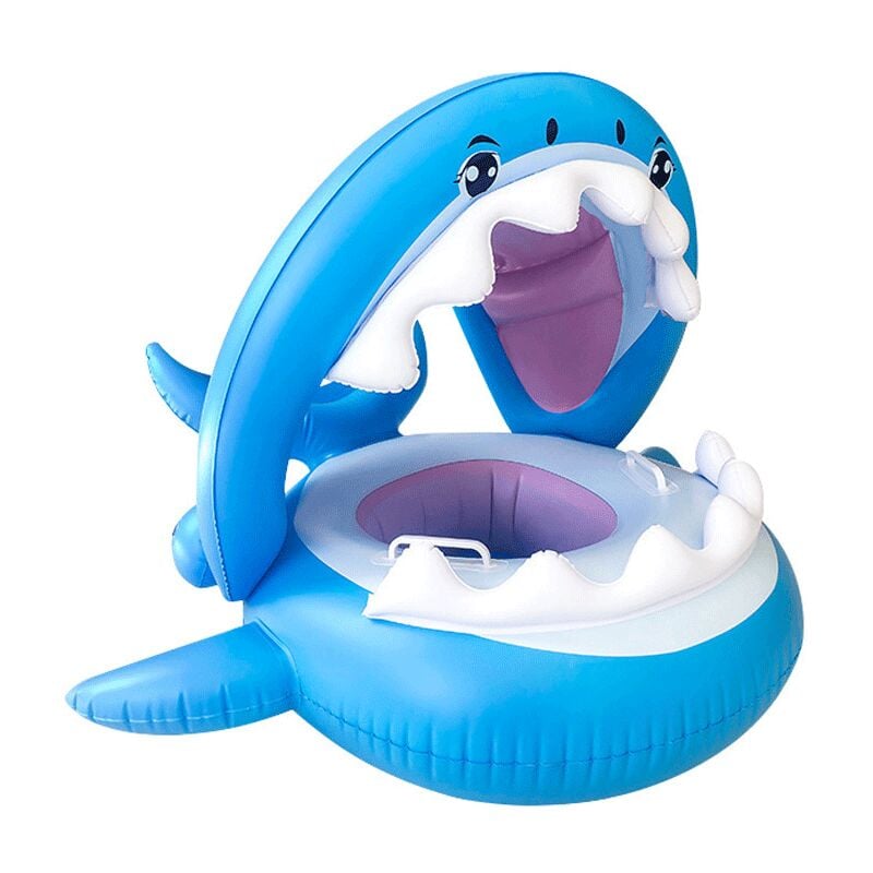 Bébé Flotteur Pvc Piscine Toddler Floaties Avec Auvent Gonflable Requin Infantile Piscine Flotteur Pour Les Enfants De 6-36 Mois