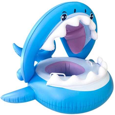 Bébé Flotteur Pvc Piscine Toddler Floaties Avec Auvent Gonflable Requin Infantile Piscine Flotteur Pour Les Enfants De 6-36 Mois