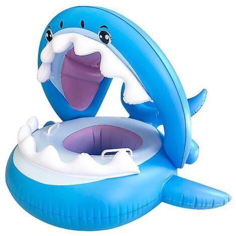 Bébé Flotteur Pvc Piscine Toddler Floaties Avec Auvent Gonflable Requin Infantile Piscine Flotteur Pour Les Enfants De 6-36 Mois